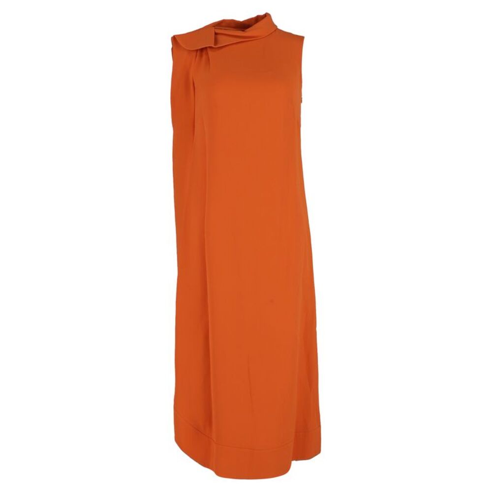 Valentino Midi Asymmetric Tent Dress in Orange Silk